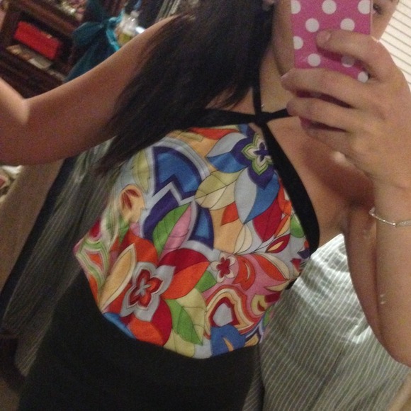 Floral Silk Colorful Halter crop Top