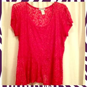 Bundle for @pammyjane13 Red lace peplum top&belt