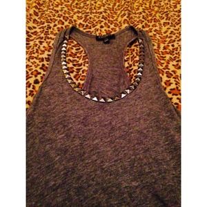 ✨EXPRESS GRAY STUDDED RACERBACK TANK