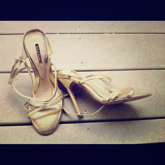 Charlotte Russe light gold strappy heels