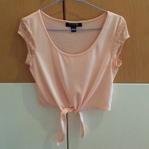Pale pink crop top