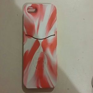 Iphone 5 candy store white and red tie dye smile