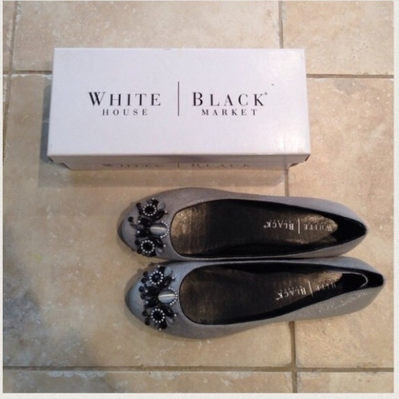 White House Black Market Silver Flats