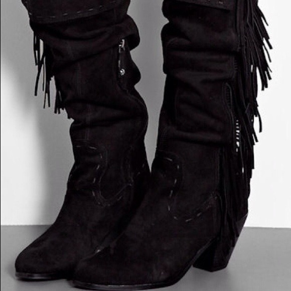 Sam Edelman Luella Over The Knee Fringe Boots