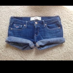 Hollister Cut Off Jean Shorts - Dark Wash