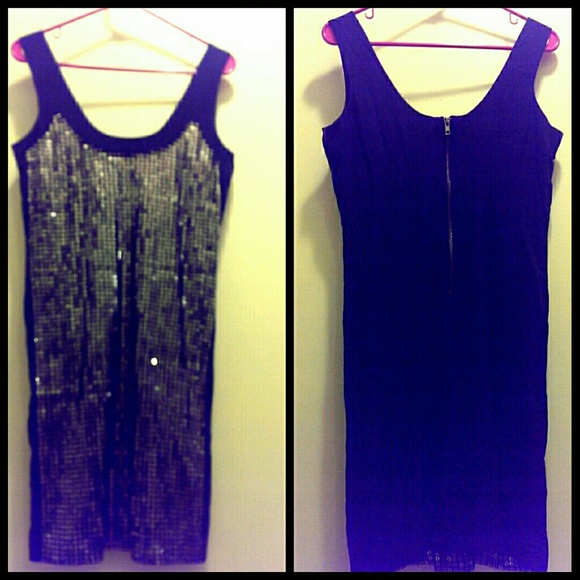 NWT FCUK dark blue sequin party dress