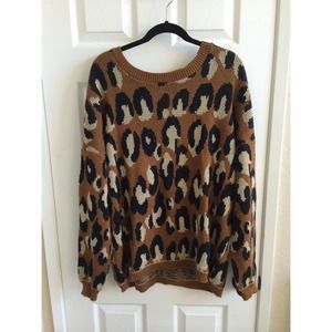 Urban Outfitters Sparkle & Fade Leopard Sweater