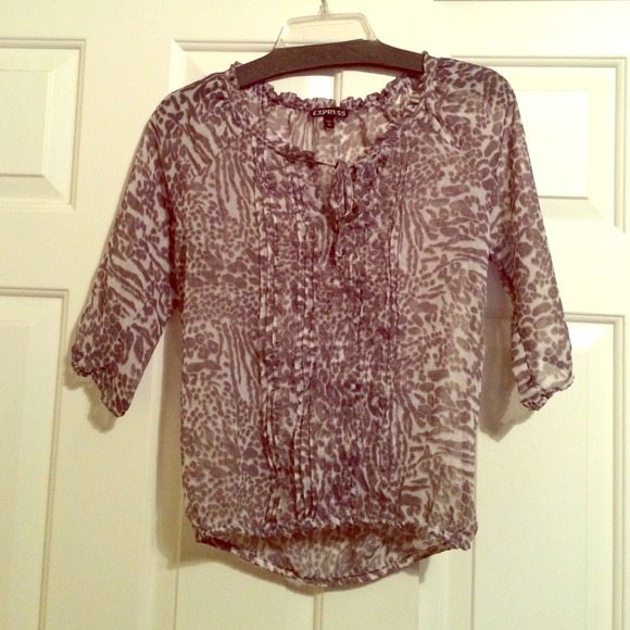 Express sheer animal print top - Picture 1 of 4