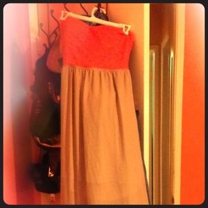 Double color long dress👗