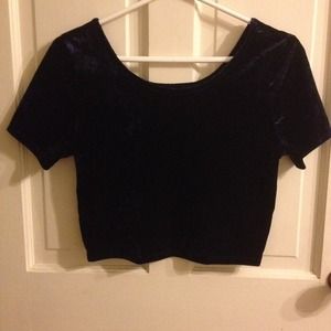 blue velvet crop top