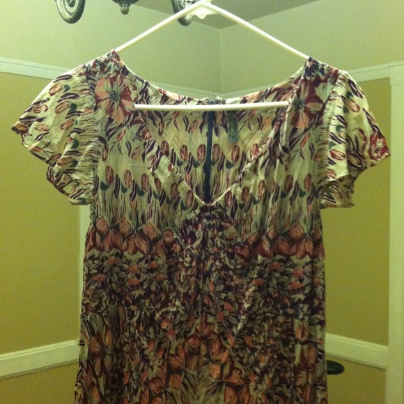 Free People Flutter Sleeve Dress Tunic Sz.10 - Picture 3 of 4