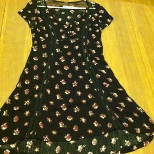 Sold Kimchi Blue hi-lo dress Sz.L floral w/ lace