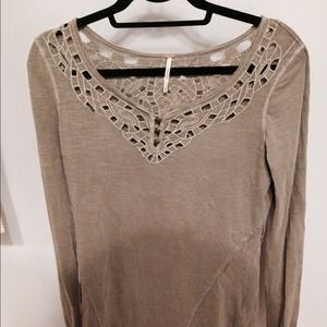 Free people olive green long sleeve
