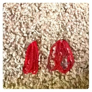 Red Beaded earrings