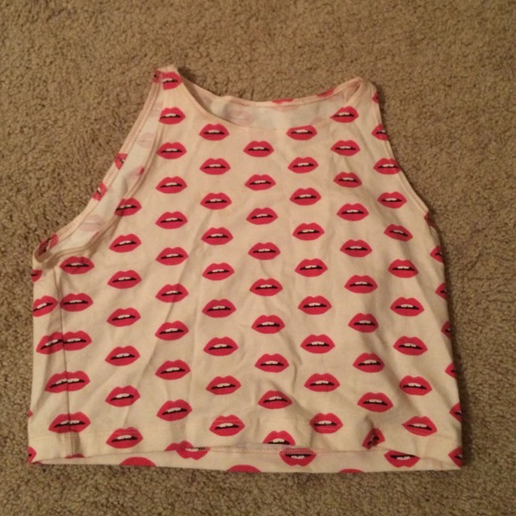 American apparel lip crop top