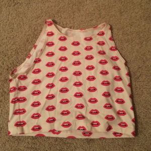 American apparel lip crop top