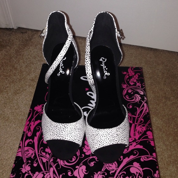 Black and white heel.