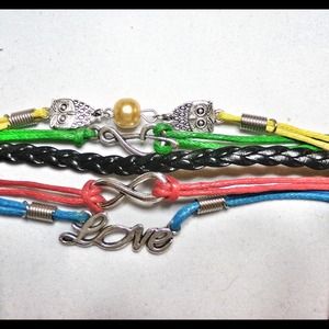 Quint Bracelet: Love, Eternity, Leather Owls Music