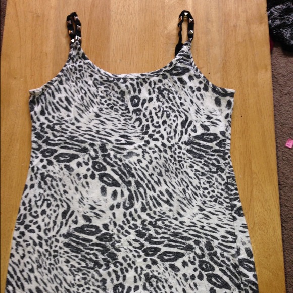 Cute cheetah print tank top with studs