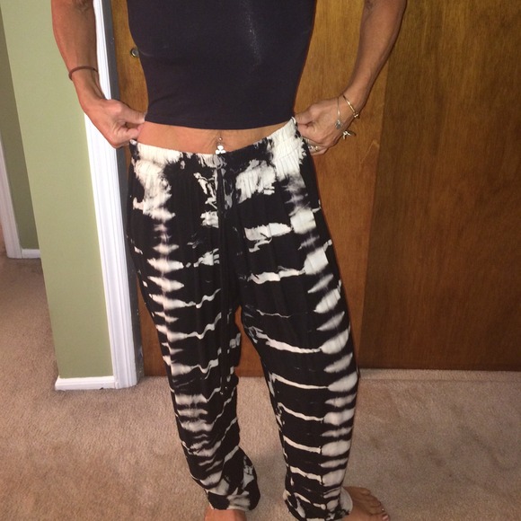 Pants - Black and white harlem pants