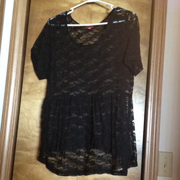 Black lace top.