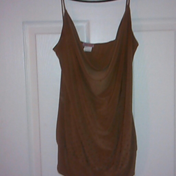 Lipstick top. Sz M..tan gorgeous beads on front