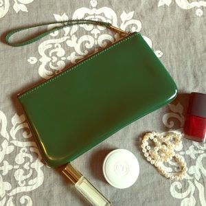Marc Jacobs small patent green wristlet brand new