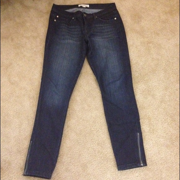 F21 denim with ankle zippers