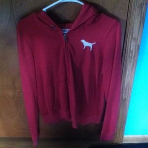 Full-zip PINK hoodie