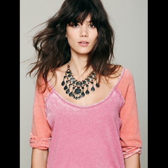 Free People- Cotton Candy Burnout Top