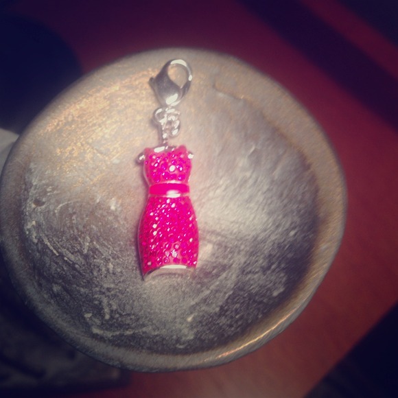 Swarovski NWOT red crystal dress charm
