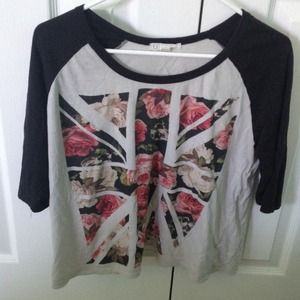 Floral baseball tee