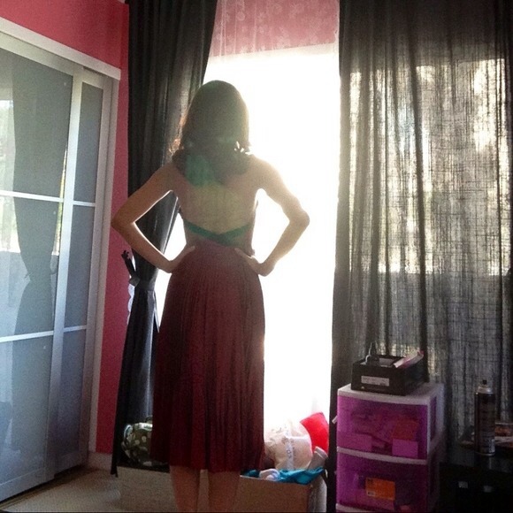 BCBGMaxAzria Vintage Glam Red Tea Length Dress - Picture 3 of 4