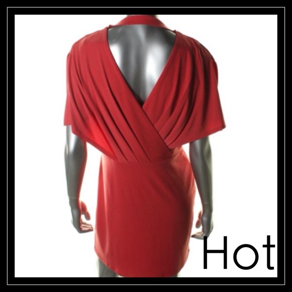 Jessica Simpson Orange Short Sleeve Cocktail Dress - Picture 2 of 2