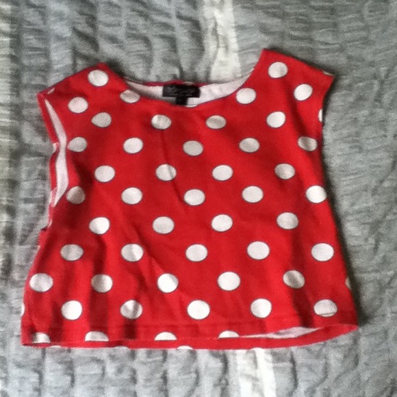 Red and white top shop cropped tank