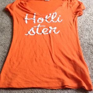 Orange Hollister V neck