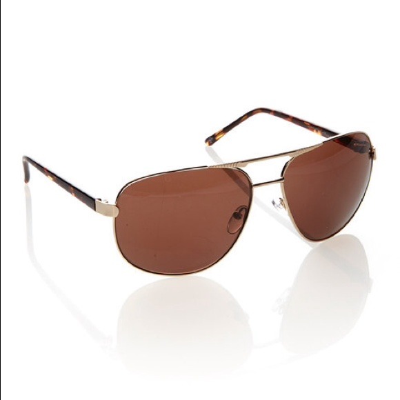 Cole Haan Accessories - Cole Haan Brown and Gold Aviator Sunglasses NWT