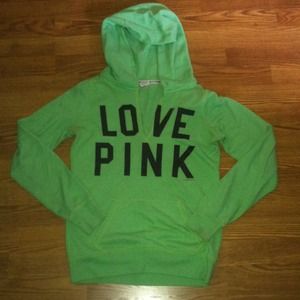 PINK vee-neck hoodie