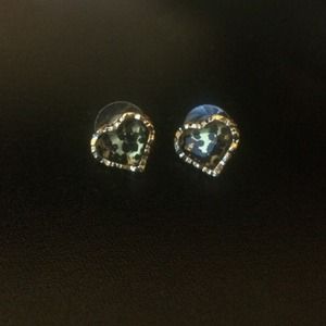 Betsey Johnson heart cheetah earrings