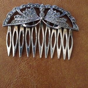 Antique Vintage Silver Hair comb!