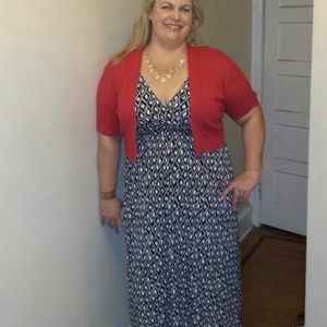 A gorgeous black and white halter neck maxi dress