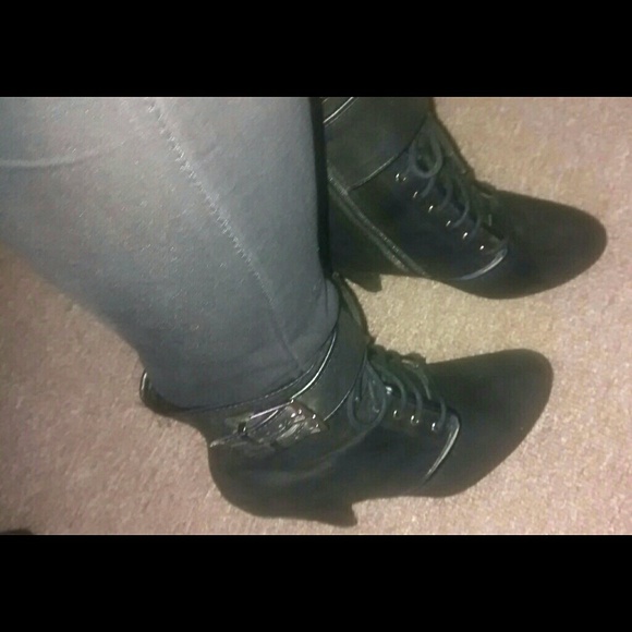 Suede Black Ankle Mid High Boots