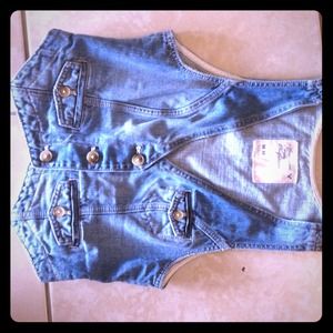 Blue denim vest