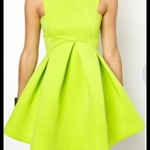 Lime green sleeveless dress