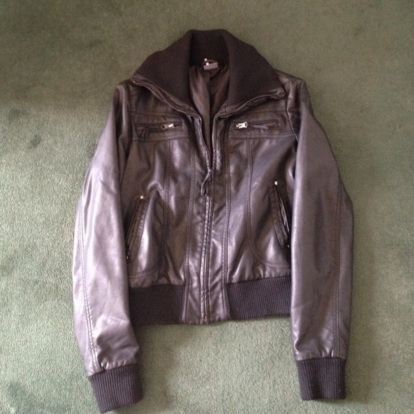 Black leather jacket