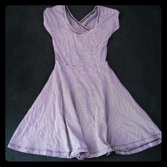 Casual black and white striped dress