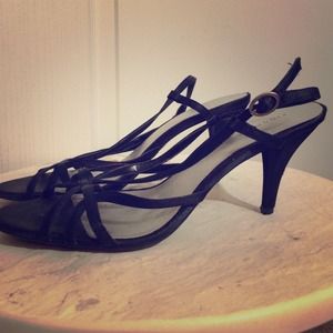 Black strappy FIONI heels