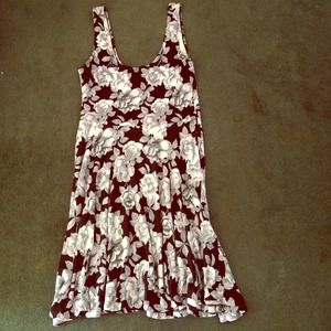 Black, white, and grey floral skater dress