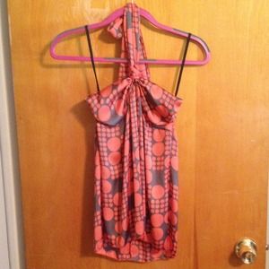 Vintage Brown and orange halter top