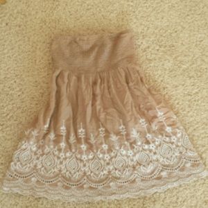 Tan embroidery dress